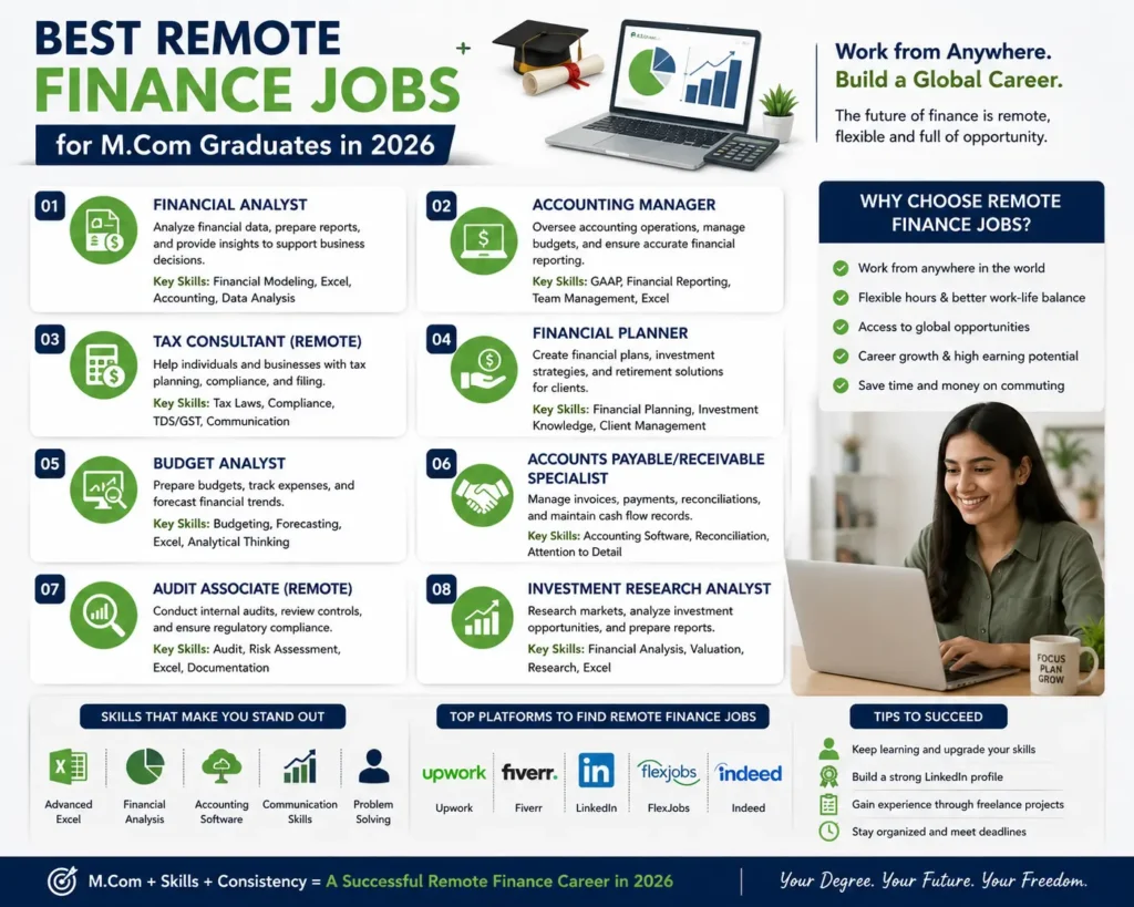 Best Remote Finance Jobs for M.Com Graduates in 2026