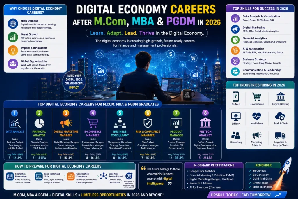 Digital Economy Careers After M.Com, MBA & PGDM in 2026